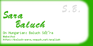 sara baluch business card